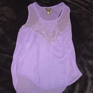 Rue 21 purple tank top with silver accents